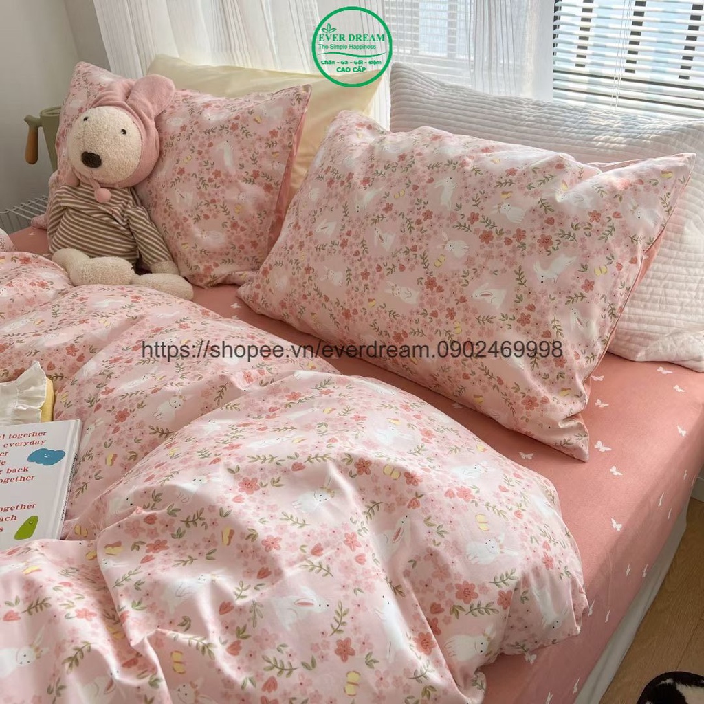 Sét Ga Gối kèm Vỏ Chăn EverDream 80 hàng nhập khẩu, 100% Cotton Living cao cấp, đủ mọi kích thước