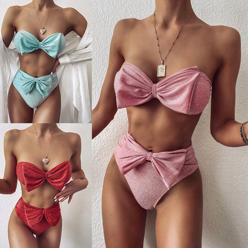 Bikini hình nơ thời trang lấp lánh cho nữ
