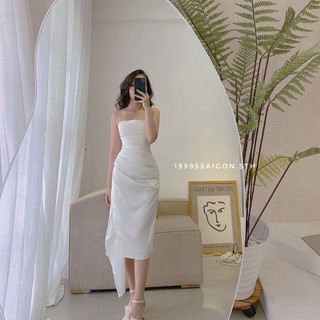 đầm lụa dự tiệc violet