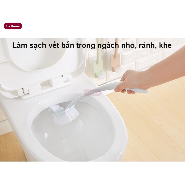 Chổi cọ nhà vệ sinh 2 đầu, cọ toile cán dài tiện lợi chà mọi ngóc ngách bồn cầu, cọ nền nhà tắm sạch sẽ LCC1 - LIXHOME