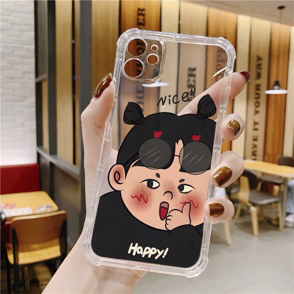 Ốp lưng iphone đôi ấn má kute chống sốc trong suốt case 14plus 14 pro max 13 12 promax 11 mini 6 6s 7 8 plus x xr xs Se