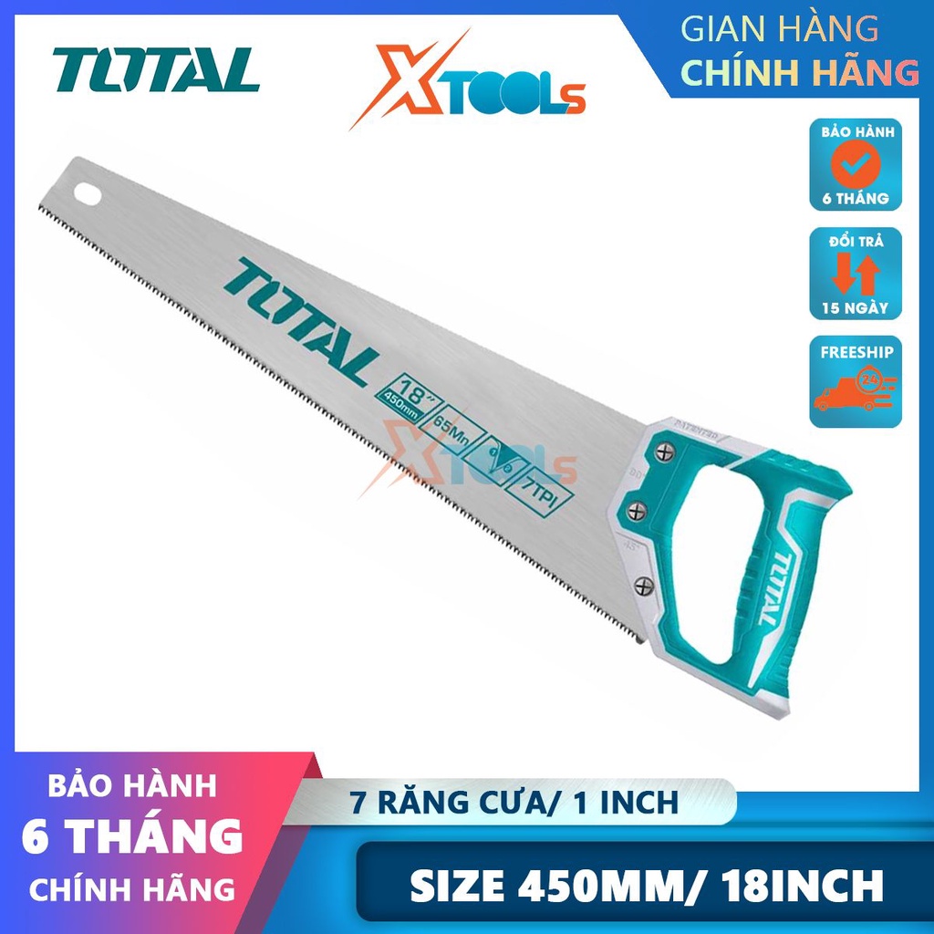 Cưa gỗ cầm tay 450mm TOTAL THT55450 cưa lá liễu bền chắc chống gãy cắt cành làm mộc chịu nhiệt lực tốt-CHÍNH HÃNG-XTOOLS
