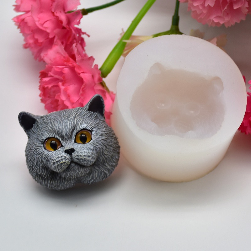 Silicone Khuôn Silicon Làm Xà Phòng / Sô Cô La Hình Mèo Ngồi Ngắn k265