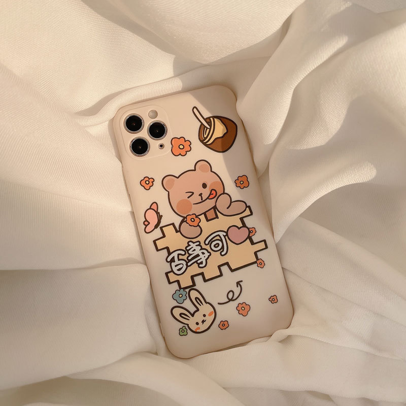 Ốp điện thoại silicon họa tiết gấu hoạt hình cho iPhone 11 Pro Max X Xr Xs Max 7 8 Plus Se 2020 12 pro max 12 mini | BigBuy360 - bigbuy360.vn