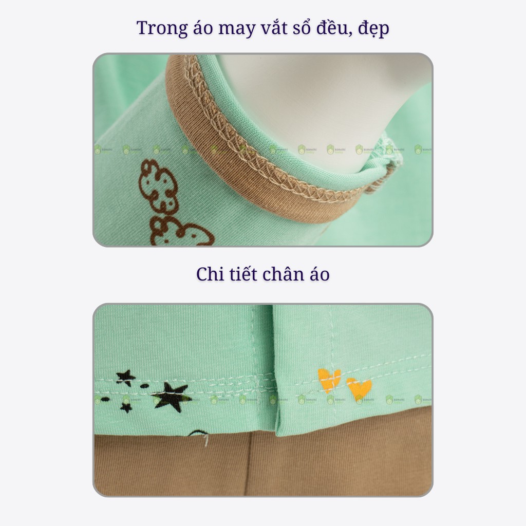 Bộ Dài Tay Cho Bé Gái, Bé Trai Minky Mom Vải Cotton 100% Cúc Giữa Hoạ Tiết Động Vật,Bộ Quần Áo Trẻ Em Thu Đông MKMTD2144