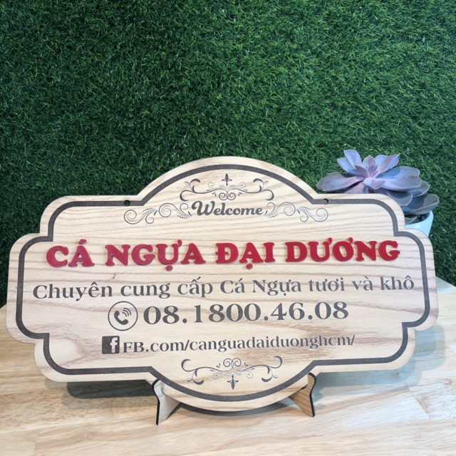 Bảng gỗ decor shop bán hàng online_ bảng hiệu shop bán online