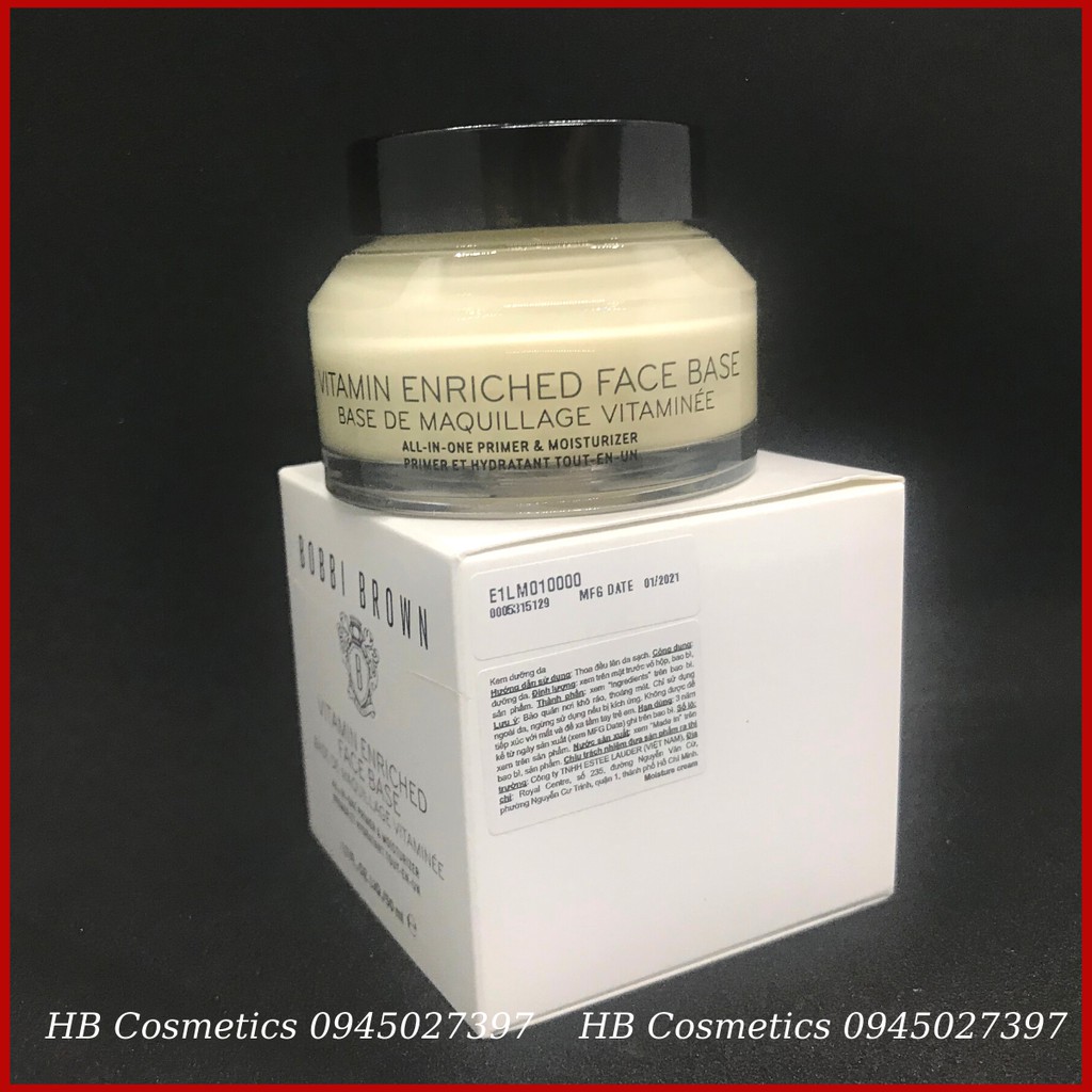 Tem Chính Hãng- Kem Lót Dưỡng Da Bobbi Brown Vitamin Enriched Face Base Primer Plus Moisturizer 50ml | BigBuy360 - bigbuy360.vn