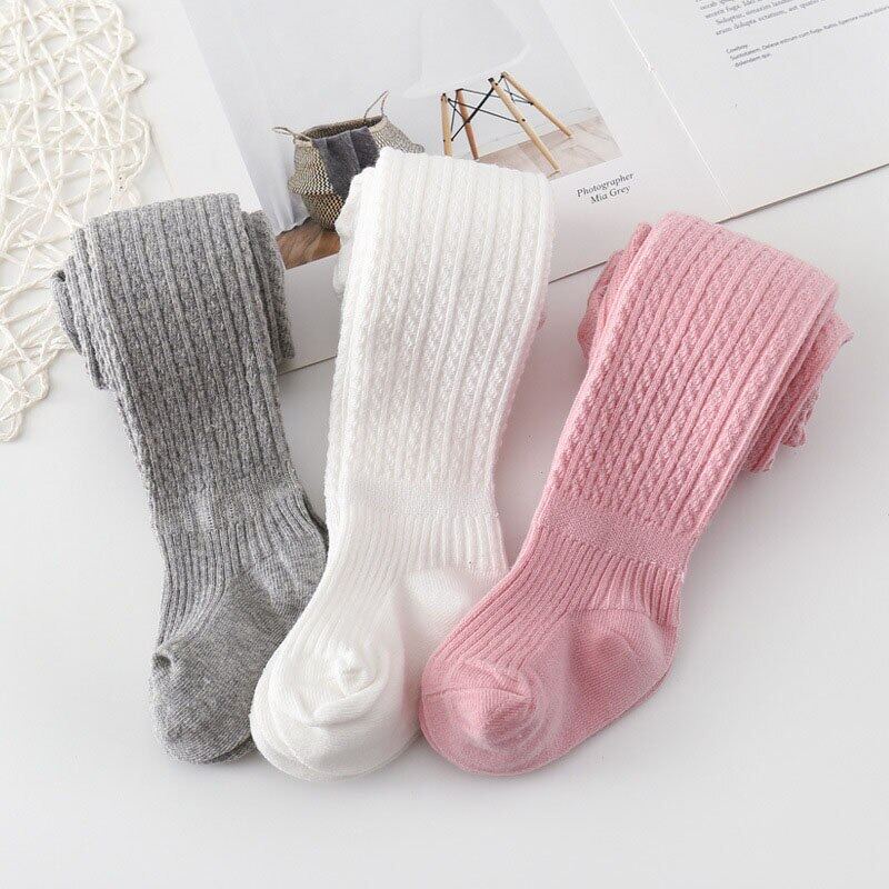 Quần Tất Cotton Mềm Mại Co Giãn Màu Trơn Phong Cách Công Chúa Cho Bé Gái