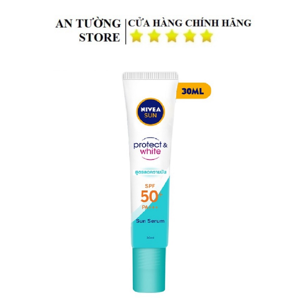 Tinh Chất Chống Nắng NIVEA Dưỡng Trắng Và Kiểm Soát Dầu SPF50+ PA+++ 30ml  (màu xanh dương)- 86060