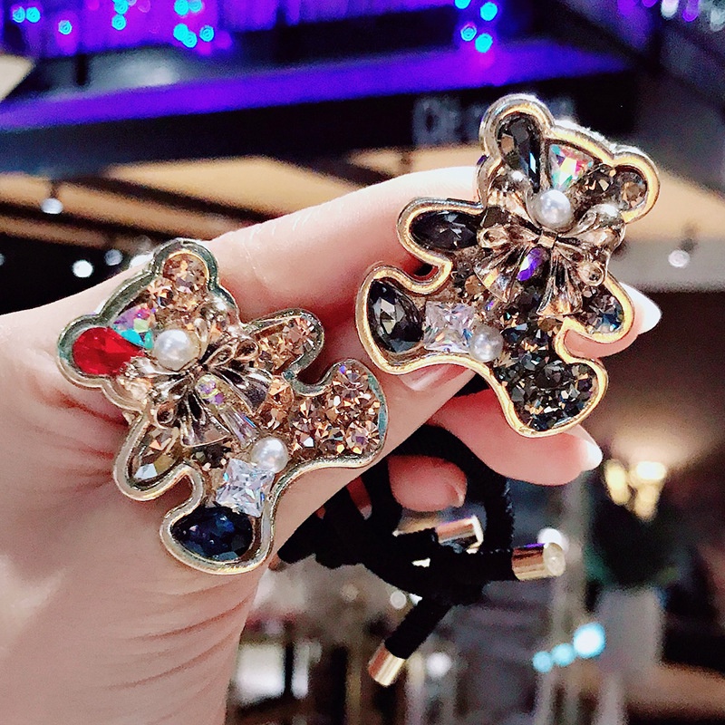 Dây Cột Tóc Cao Su Co Giãn Đính Đá Lấp Lánh Thời Trang Sang Trọng Cho Nữ