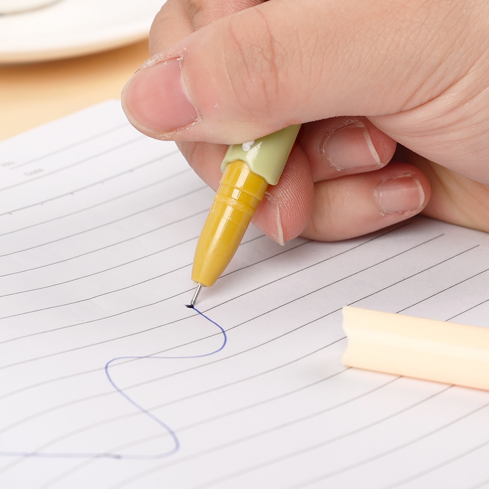 Bút Bi Mực Đen Ngòi 0.38mm Thiết Kế Hình Bánh Quy Xinh Xắn