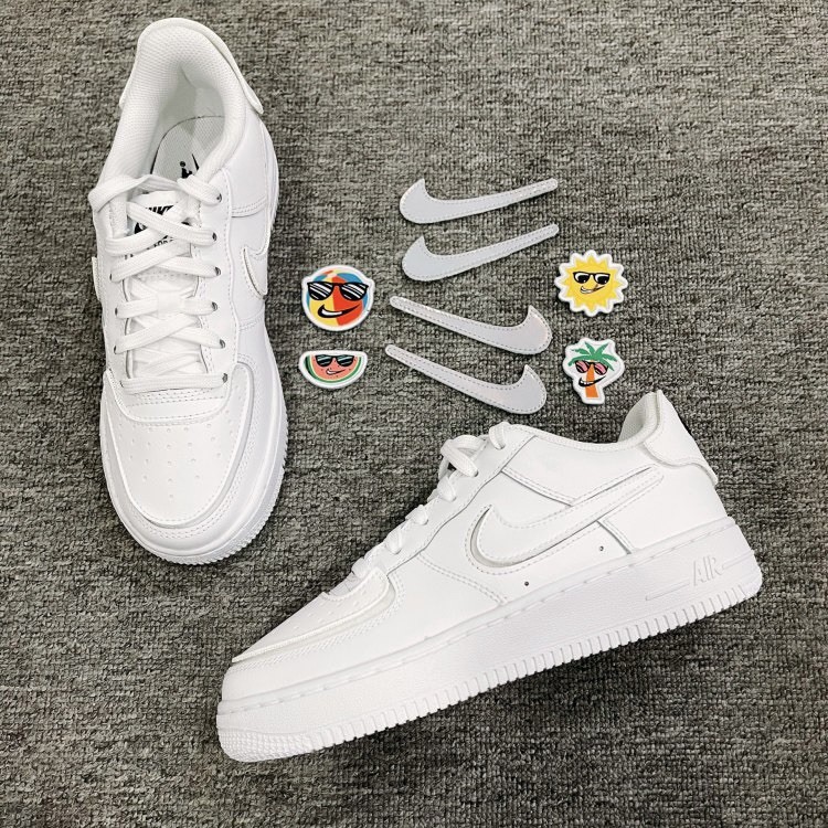 Giày Air Force 1 Chính Hãng FREESHIP Giày Sneaker Thể Thao Nike AF1 1/1 GS White Logo Dán [DB2812100] - Simple Sneaker