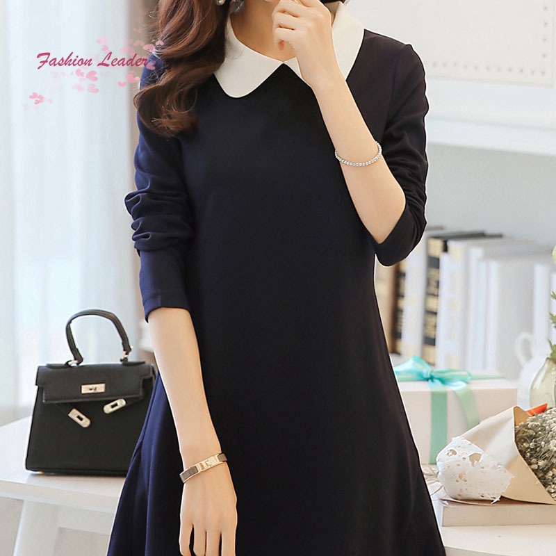 Đầm tay dài cổ lá sen thời trang cho nữ | BigBuy360 - bigbuy360.vn