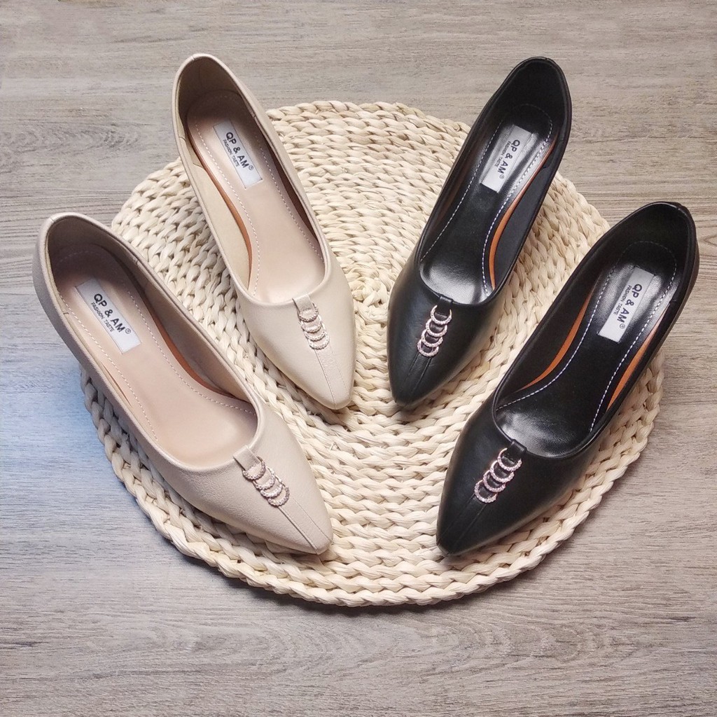 Ảnh thật - Giày cao gót đính hạt đế 6cm - Made in Vietnam