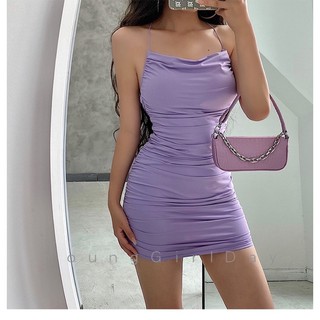 Đầm body hở lưng Ulzzang(sẵn xanh lá,đen)