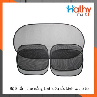 Bộ 5 tấm chắn nắng ô tô kính sau, cửa sổ gấp gọn đa năng