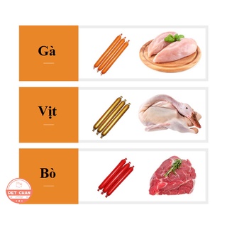 Xúc xích cho chó mèo thú cưng thanh 15g đủ 3 vị gà, bò, vịt