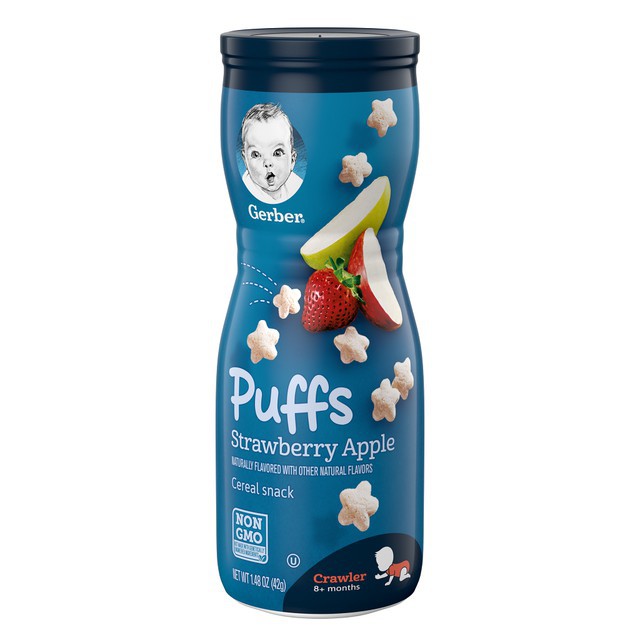 Bánh Gerber Puffs đủ các vị, bánh ăn dặm Gerber cho bé từ 8 tháng tuổi 42gr