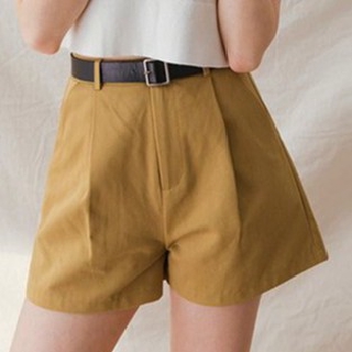 Quần short kaki xếp ly kèm belt nữ Air Space - 2011823007