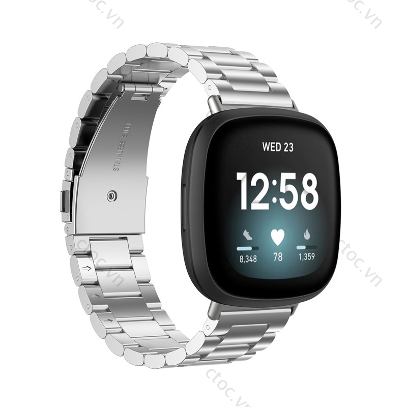 Fitbit Versa3 fitbit sense Dây Đeo Thay Thế Bằng Thép Không Gỉ Cho Fitbit Versa 3 4 / sense sense2