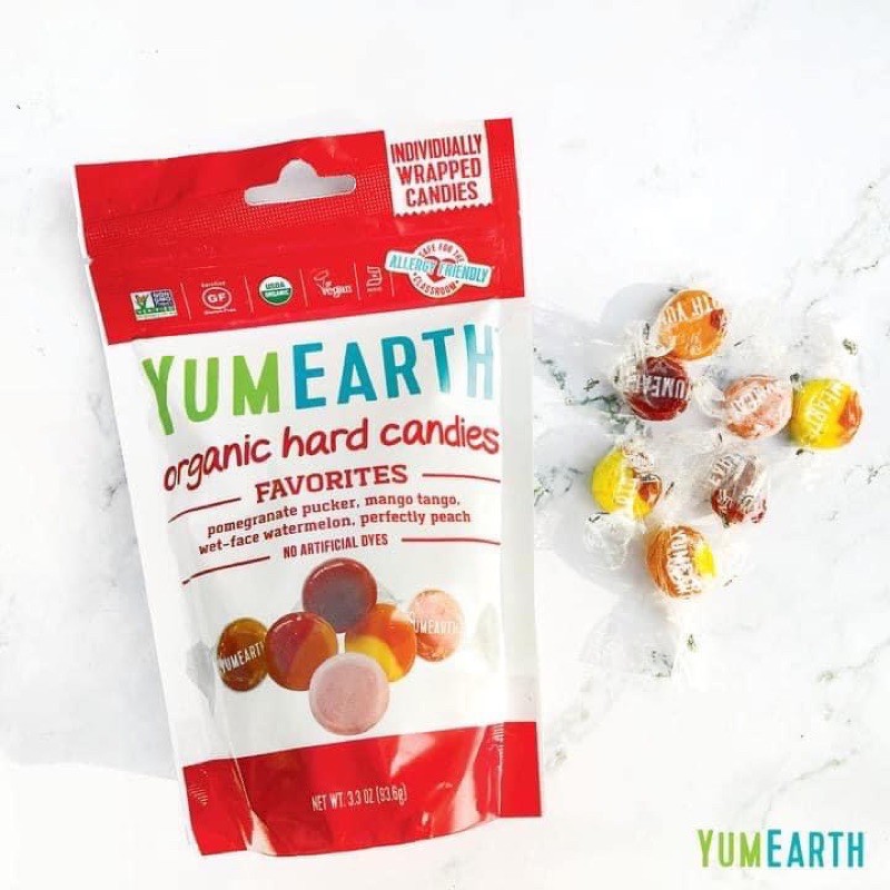 Kẹo mút trái cây hữu cơ YUMEARTH Organic Pops (Usa)