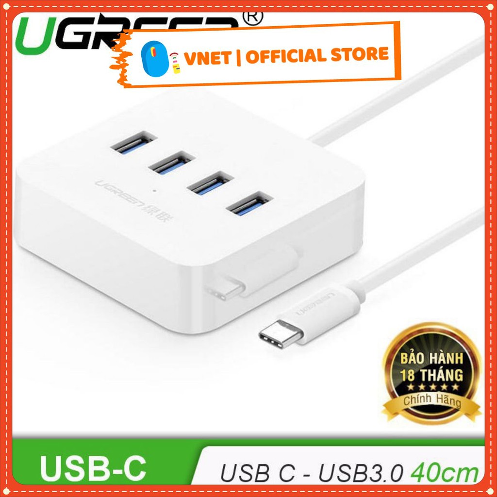 Bộ chia USB Type C 4 cổng USB 3.0 Ugreen 30316 chính hãng bảo hành 18 tháng