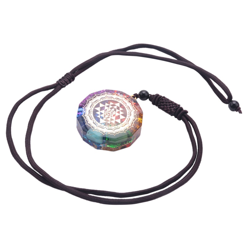 Mặt dây chuyền Orgonite Vòng cổ Sri Yantra, Vòng cổ năng lượng luân xa hình học thiêng liêng Vòng cổ năng lượng , Vòng cổ thiền định và cầu nguyện