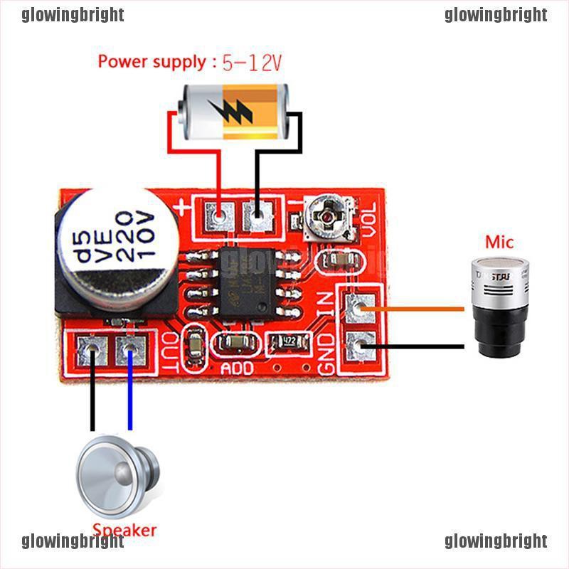 Bảng Mạch Khuếch Đại Âm Thanh Micro Dc 5v-12v Chuyên Dụng