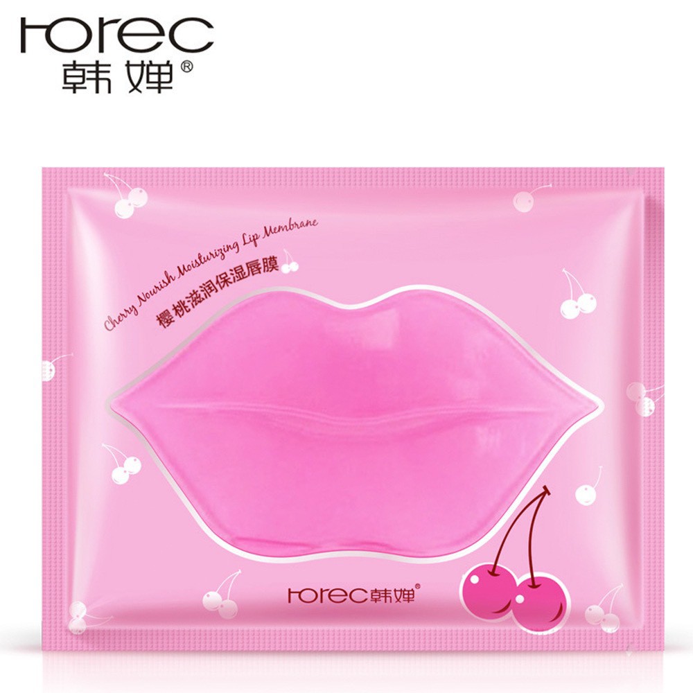 Miếng ủ mặt nạ môi Collagen Cherry Rorec dưỡng ẩm làm mềm dưỡng hồng mờ thâm môi mỹ phẩm nội địa Trung