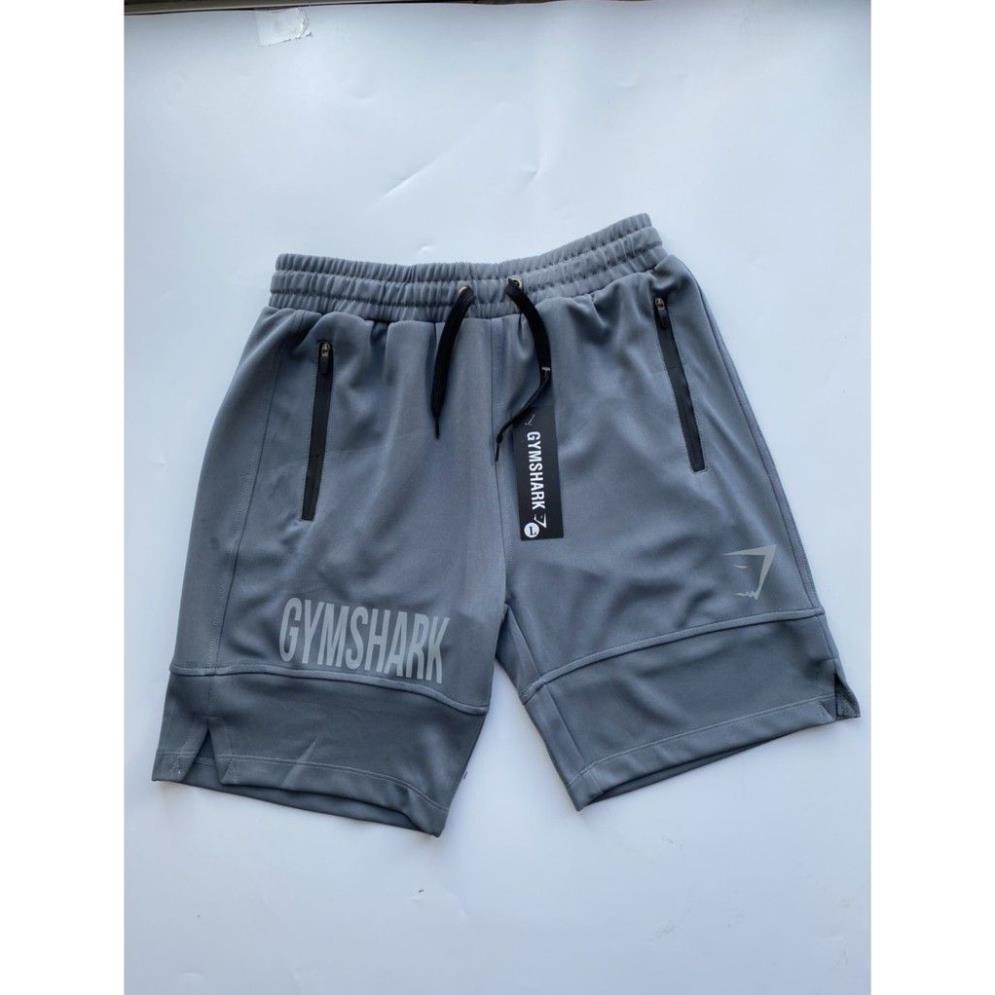 Quần short tập gym Gymshark logo phản quang, khóa chống nước - Quần đùi thể thao cao cấp - BB Sports xịn