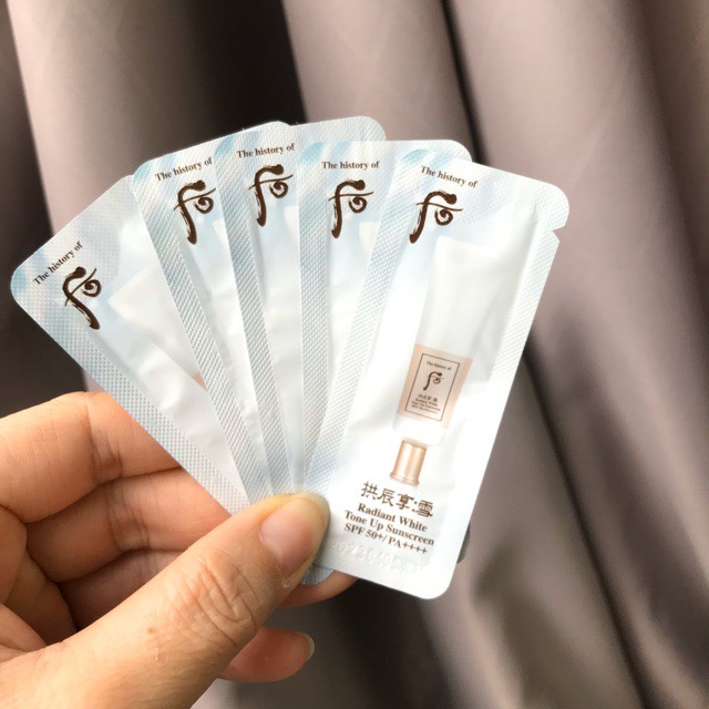 Combo 10 gói kem chống nắng dưỡng trắng whoo Radiant White Tone Up Sunscreen