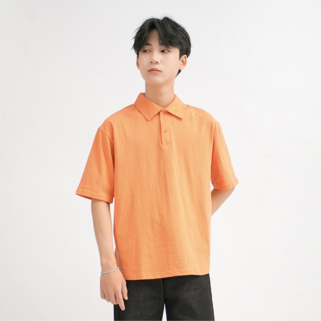 Áo Phông Polo Nam MANDO Tay Lỡ Có Cổ Vải Cotton Gân Cao Cấp Nhiều Màu Form Rộng Basic Unisex Thời Trang Hàn Quốc PDN118