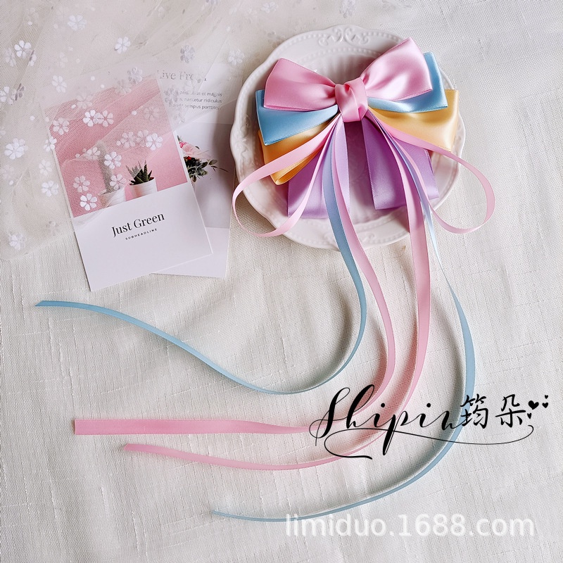 Kẹp Tóc Nơ Ruy Băng Lớn Màu Trắng Phong Cách Công Chúa Bạch Tuyết Mới Cho Bé Gái