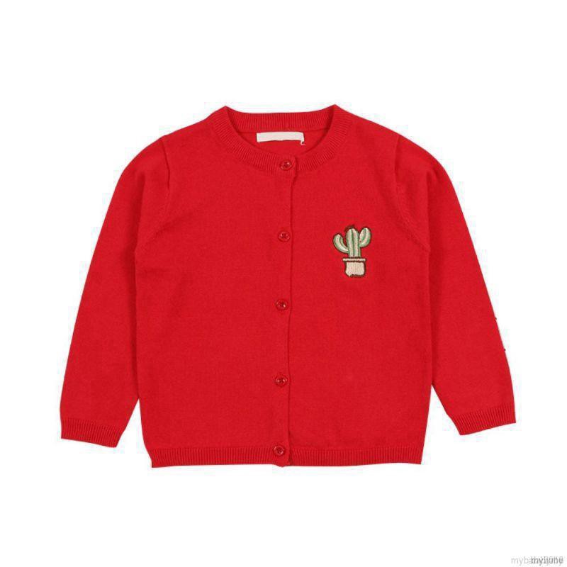 Áo Khoác Cardigan Thêu Họa Tiết Xương Rồng Xinh Xắn Dành Cho Bé