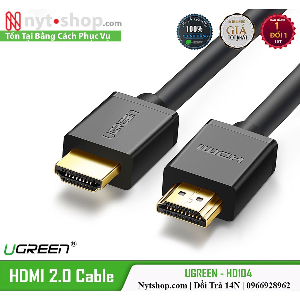 Cáp HDMI 2.0 Tròn Dẻo Cao Cấp | UGREEN 10109 Chính Hãng | Dài 5M