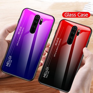 Ốp điện thoại bằng silicon mặt kính cường lực bảo vệ cho Xiaomi Redmi Note 8 Pro/Note 8 plus