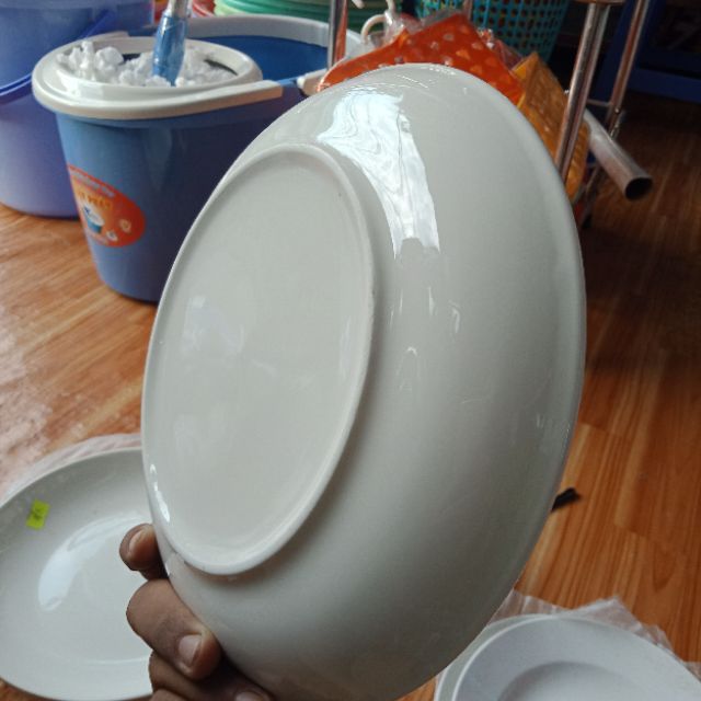 [Gốm sứ]Dĩa sứ trắng Dày lớn 8inch