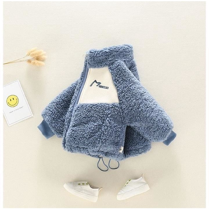 áo khoác lông cừu lót bông dày ấm cho bé trai bé gái hàng đẹp size từ 7-28kg - SUMO KIDS