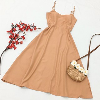 Maxi freesize 2 dây có mút ngực 3 màu