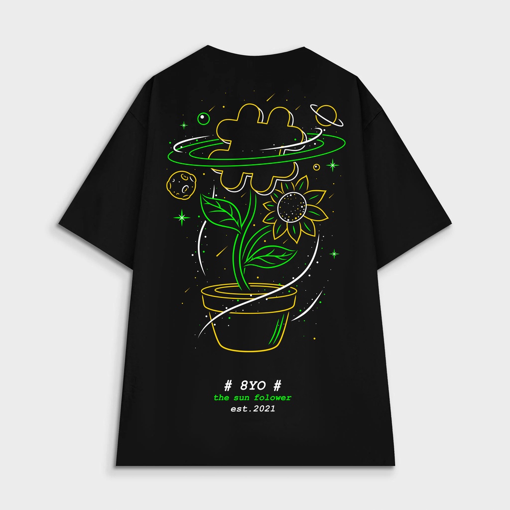 Áo thun 8YO Hoa Hướng Dương Tee - Đen