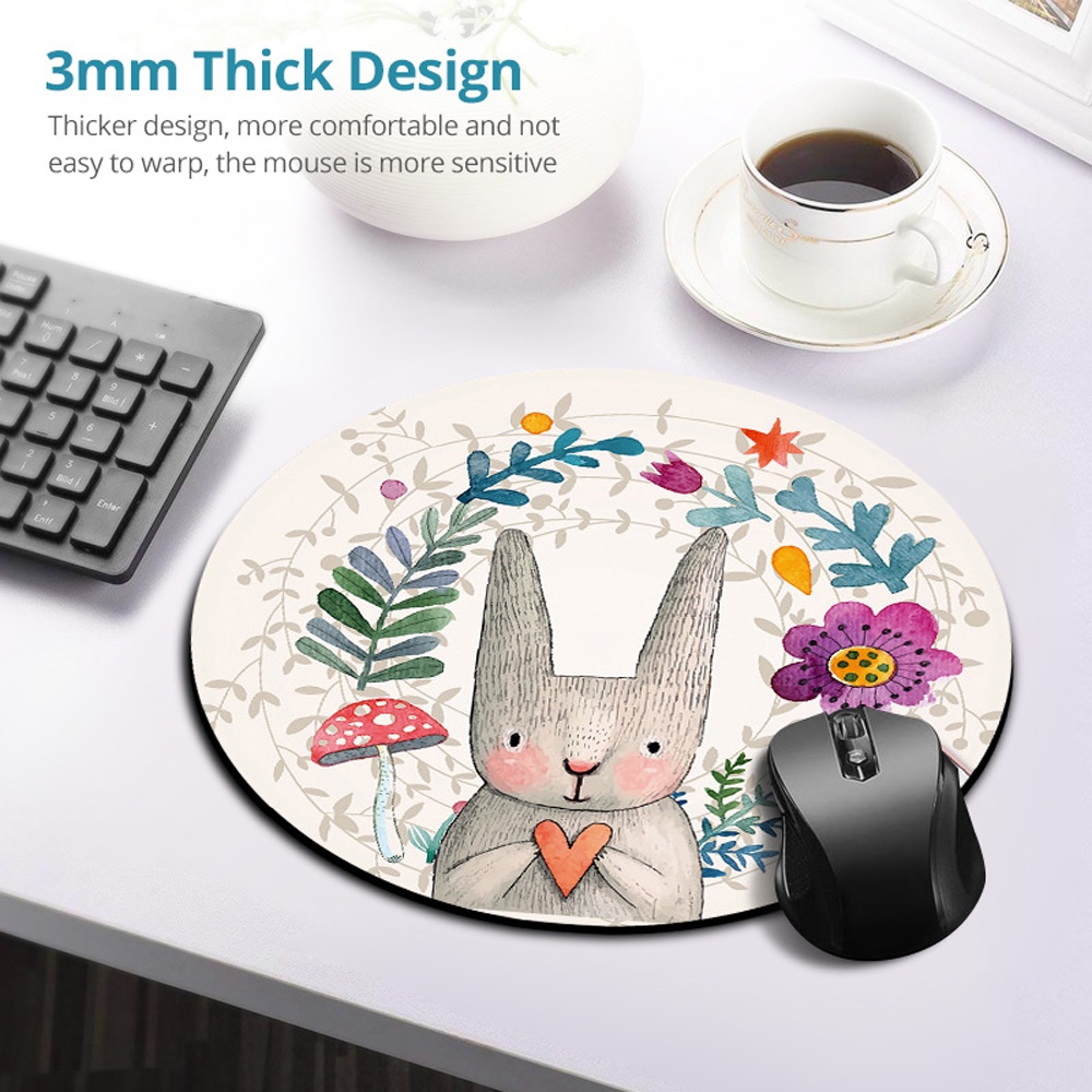 Tấm lót chuột hình tròn 20cm họa tiết hoạt hình dễ thương tiện dụng