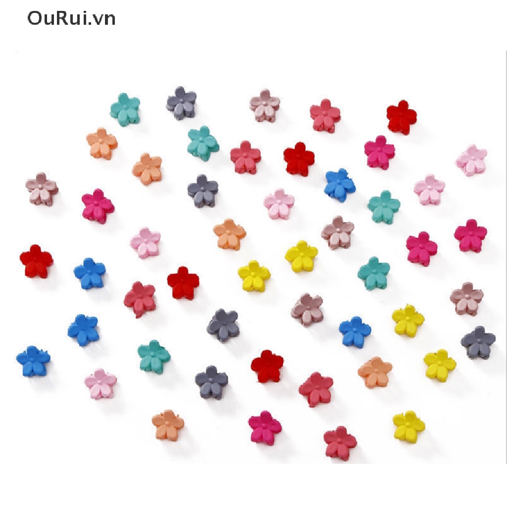 Set 50 Kẹp Tóc Càng Cua Đính Hoa / Thỏ Mini Dễ Thương Cho Bé Gái {OuRui.vn}