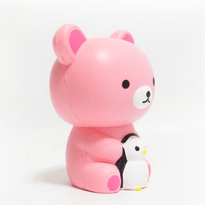 Squishy Lớn JUMBO Hình gấu hồng ôm chim cánh cụt Đồ Chơi Xốp Giảm Stress Hình mềm mịn dễ Thương đàn hồi Cho Bé