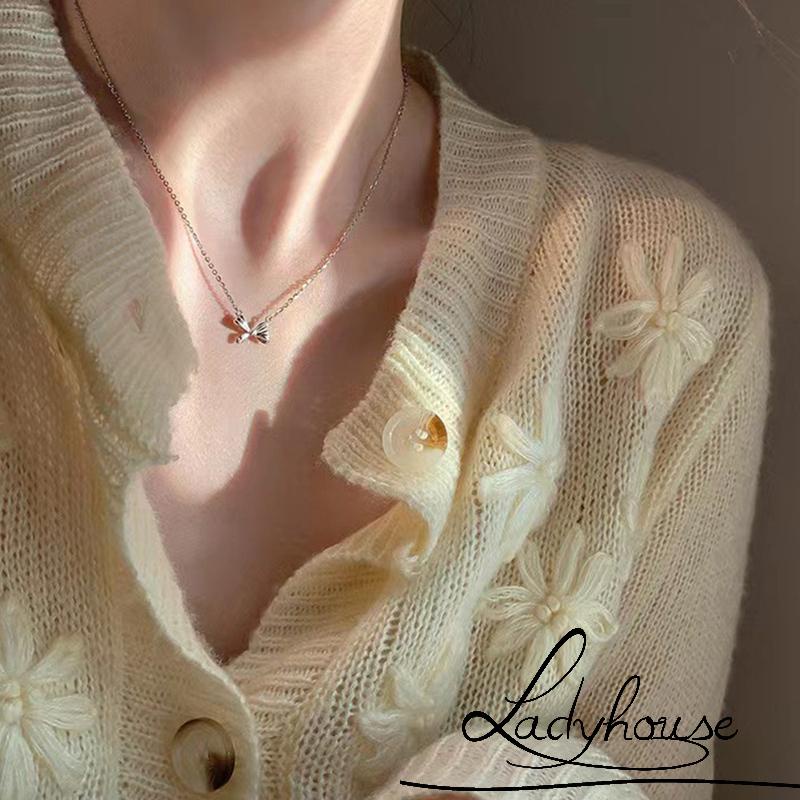 Vòng cổ Màu Bạc Mặt Hình Nơ Xinh Xắn Cho Nữ