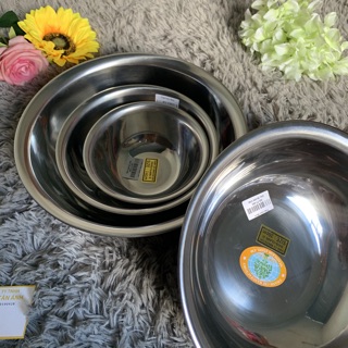 Thau Inox Thanh Chi, Chậu Inox 14->28cm Nhiều Size MTA_MART Sáng Bóng