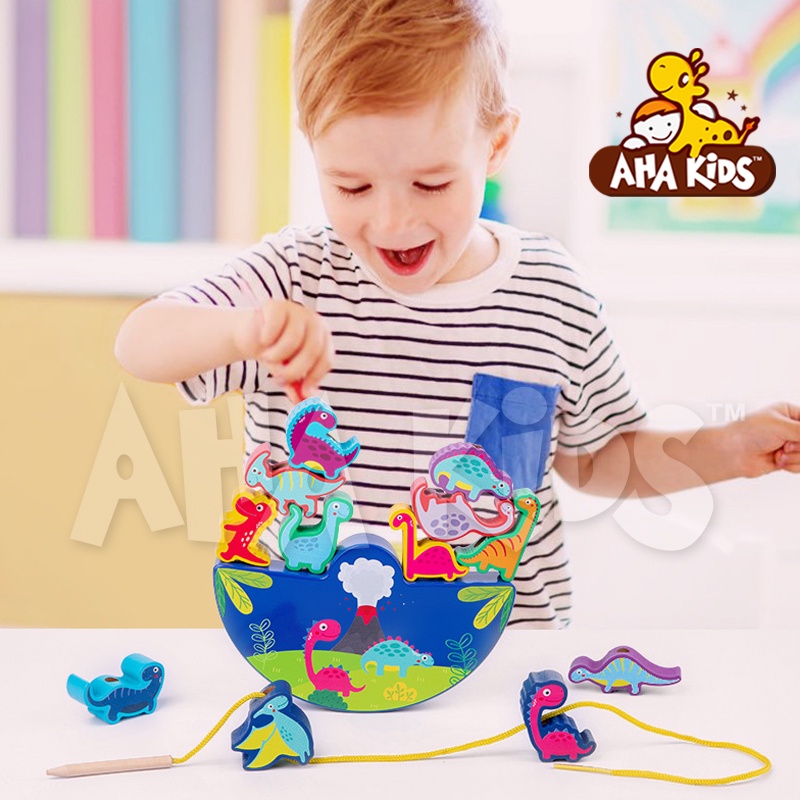 Đồ Chơi Gỗ Phát Triển Trí Tuệ Cho Bé Dino Color Balance, Đồ Chơi Trí Tuệ Giáo Dục Sớm,Trò Chơi Rèn Kỹ Năng Cho Bé Có Hộp