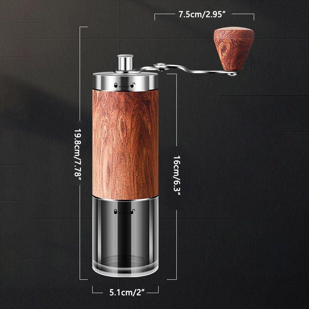 LONTIME Máy Xay Cà Phê Espresso Bằng Thép Không Gỉ Tay Cầm Gỗ