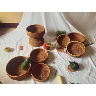 Rổ mây xiên tròn