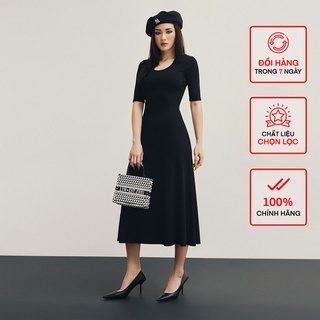 Váy Tay Lỡ Cổ Bo Nữ BUSY Thun Gân Chun Co Giãn VTL1