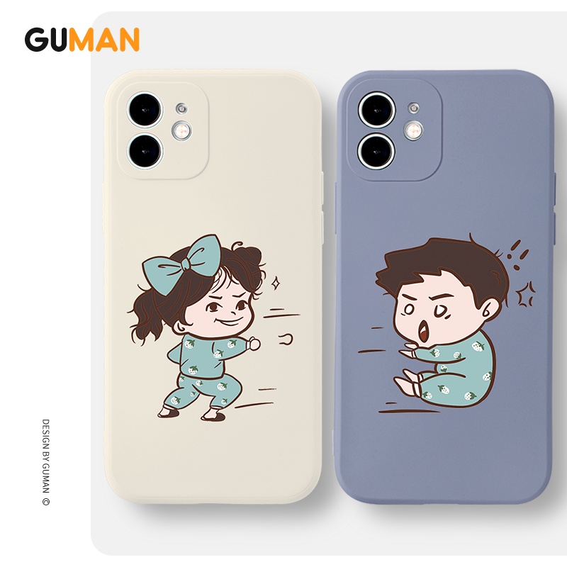 Ốp lưng GUMAN mềm chống sốc cặp đôi dễ thương đẹp cho iPhone 13 12 11 Pro Max SE X XR XS ip 8 7 6S 6 Plus kute B284